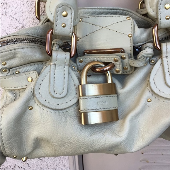 🚫SOLD🚫 Chloe Cream Leather Paddington Lock Satchel Bag - Picture 7 of 15